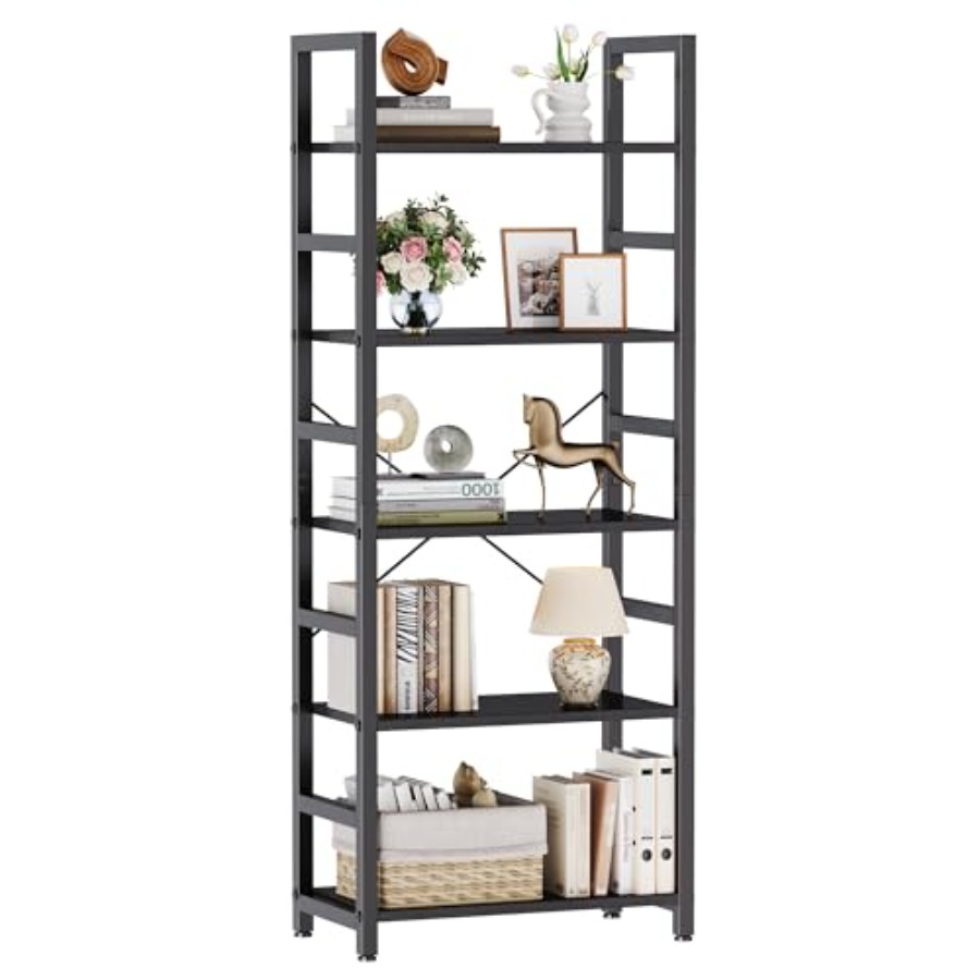 Display Stand Wood - Estantería de 5 Niveles, Librería Moderna