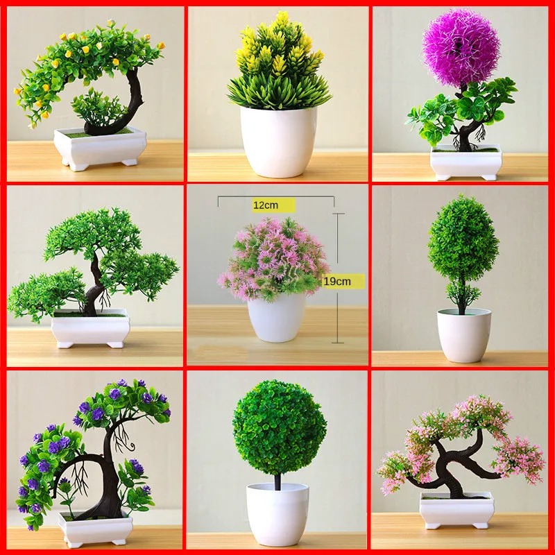 Bonsai Garden Bench - Planta Artificial Pequeña en Maceta, Bonsái