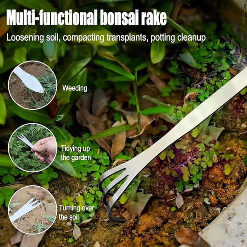 Rastrillo de raíces de acero i - Bonsai Garden Rake reseña y precio