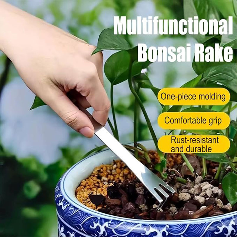 Rastrillo de raíces de acero i - Bonsai Garden Rake reseña y precio