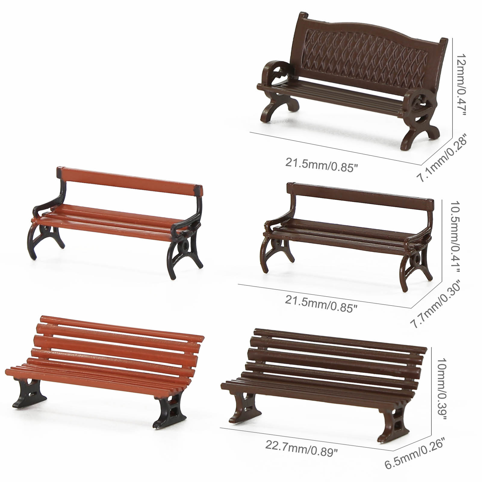 Evemodel 12 Uds HO escala 1:87 - Bonsai Garden Bench reseña y precio